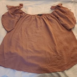 Pink bow detail sleeve blouse